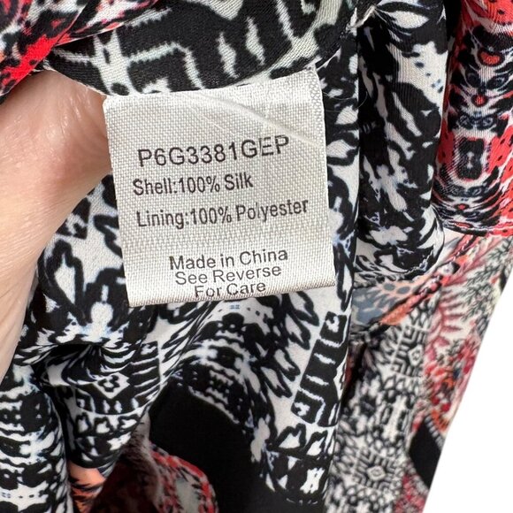 Parker 100% Silk Colorful Floral Patchwork Sleeveless Midi Dress Women's Size XS - Picture 7 of 7